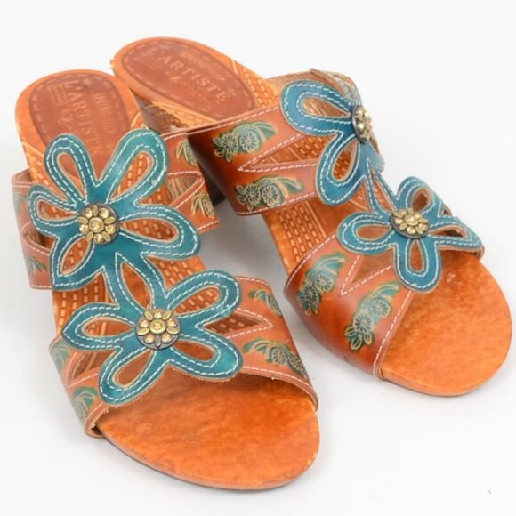 L'Artiste by Spring Step Carlina Flowers Slip On Sandals Size 41 US10 - Picture 5 of 11